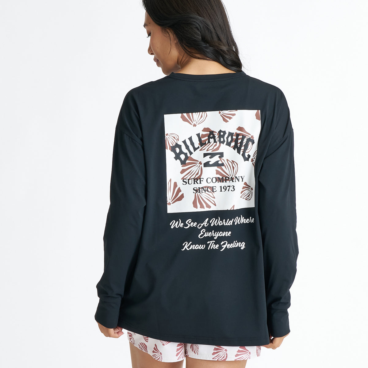 BILLABONG ウィメンズ MORFY SQUARE LOGO LS TEE RASH 長袖ラッシュ