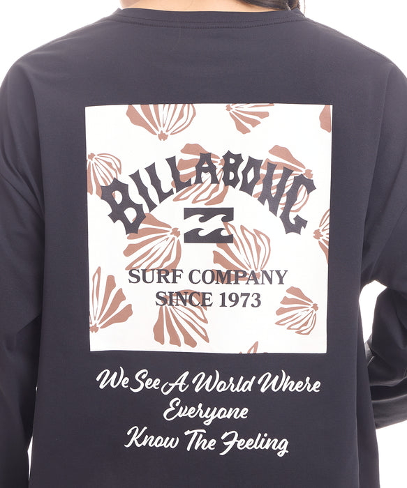 BILLABONG ウィメンズ MORFY SQUARE LOGO LS TEE RASH 長袖ラッシュガード 【2026年夏モデル】 BLK / L
