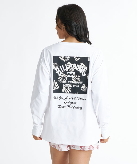 BILLABONG ウィメンズ MORFY SQUARE LOGO LS TEE RASH 長袖ラッシュガード 【2026年夏モデル】 WHT2 / L