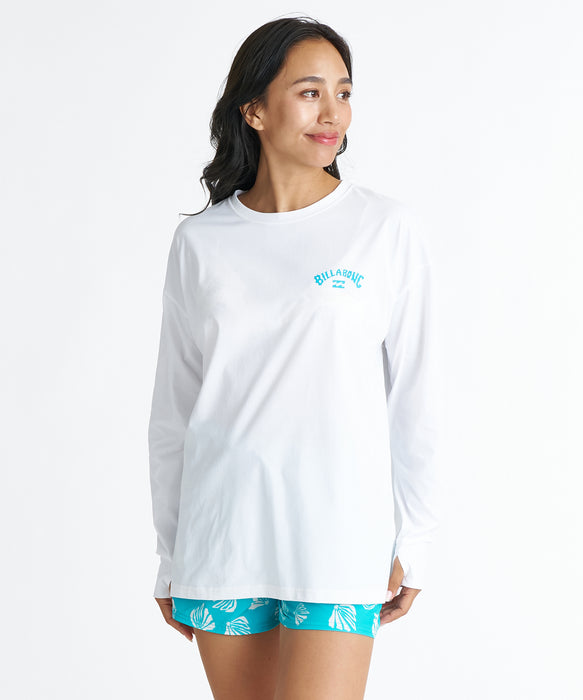 BILLABONG ウィメンズ MORFY SQUARE LOGO LS TEE RASH 長袖ラッシュガード 【2026年夏モデル】 WHT2 / L