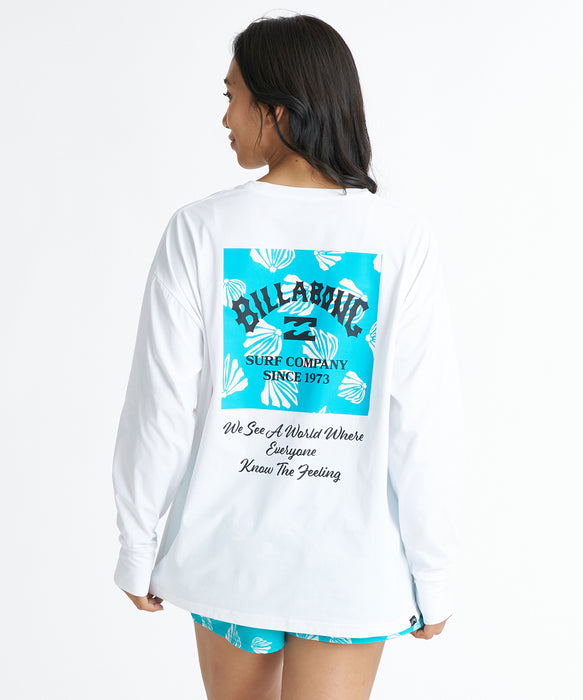 BILLABONG ウィメンズ MORFY SQUARE LOGO LS TEE RASH 長袖ラッシュガード 【2026年夏モデル】 WHT2 / L