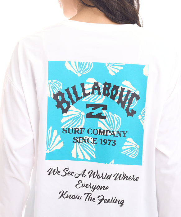 BILLABONG ウィメンズ MORFY SQUARE LOGO LS TEE RASH 長袖ラッシュガード 【2026年夏モデル】 WHT2 / L