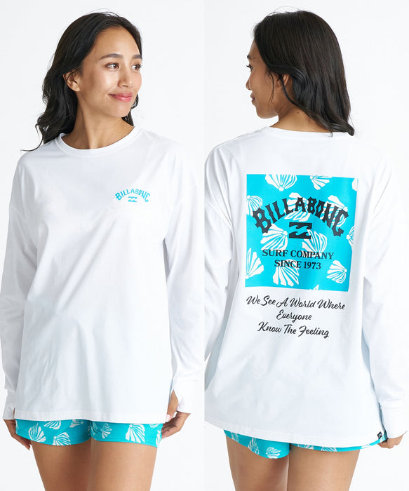 BILLABONG ウィメンズ MORFY SQUARE LOGO LS TEE RASH 長袖ラッシュガード 【2026年夏モデル】