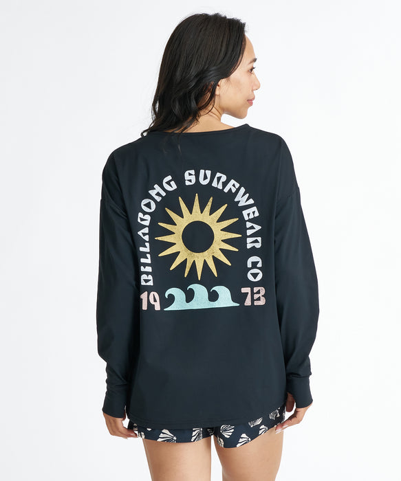 BILLABONG ウィメンズ MORFY GRAPHIC BOAT NECK LS TEE RASH 長袖ラッシュガード 【2026年夏モデル】 BLK / L