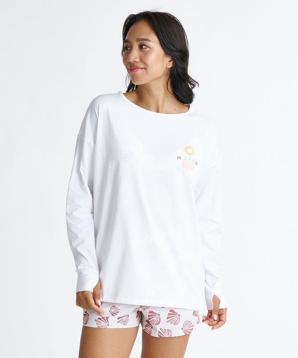 BILLABONG ウィメンズ MORFY GRAPHIC BOAT NECK LS TEE RASH 長袖ラッシュガード 【2026年夏モデル】 WHT / L