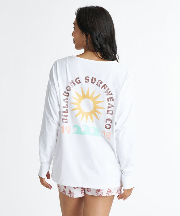 BILLABONG ウィメンズ MORFY GRAPHIC BOAT NECK LS TEE RASH 長袖ラッシュガード 【2026年夏モデル】 WHT / L