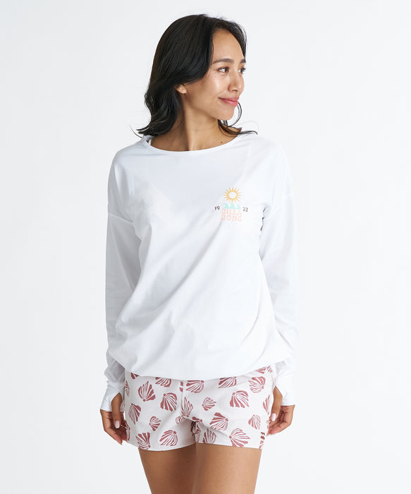 BILLABONG ウィメンズ MORFY GRAPHIC BOAT NECK LS TEE RASH 長袖ラッシュガード 【2026年夏モデル】 WHT / L