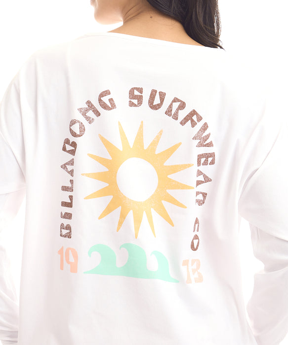 BILLABONG ウィメンズ MORFY GRAPHIC BOAT NECK LS TEE RASH 長袖ラッシュガード 【2026年夏モデル】 WHT / L