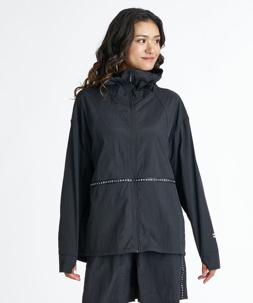 BILLABONG ウィメンズ UTILITY LOGO TAPE ZIP UP PARKA ジップラッシュガード 【2026年夏モデル】 BLK / M