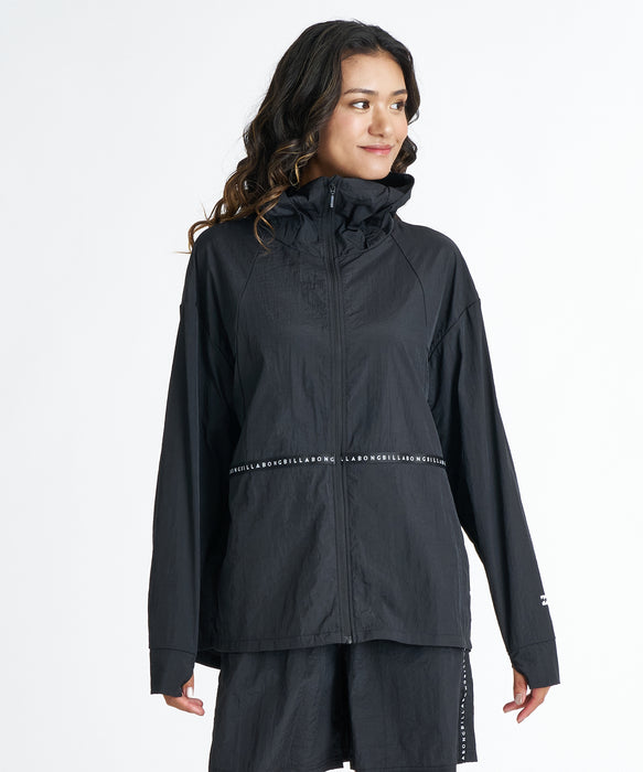 BILLABONG ウィメンズ UTILITY LOGO TAPE ZIP UP PARKA ジップラッシュガード 【2026年夏モデル】 BLK / M