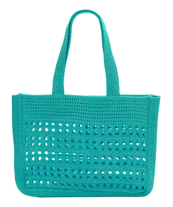 ハンドメイド 3roomsバッグ M リボンボーダー BILLABONG ウィメンズ CROCHE TOTE BAG トートバッグ 【2026年夏モデル】