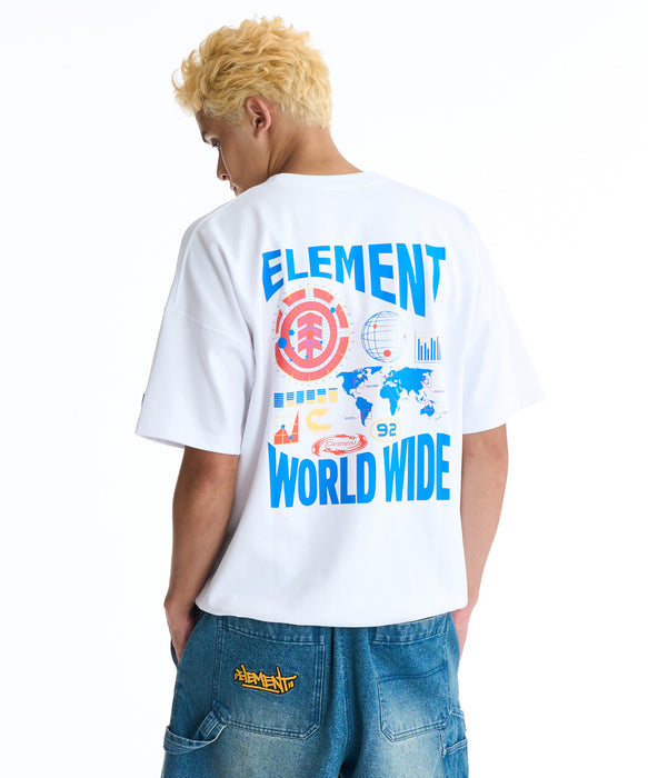 ELEMENT メンズ WORLD WIDE SS Tシャツ 【2026年夏モデル】 WHT / XL