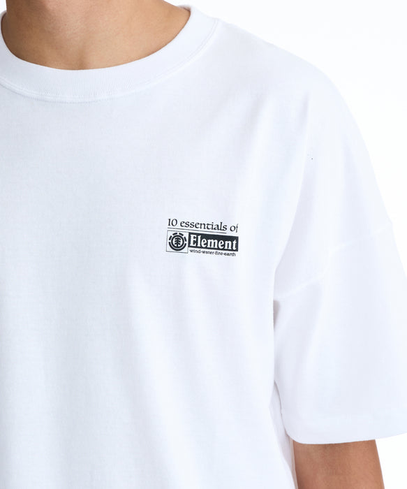 ELEMENT メンズ 10 ESSENTIALS SS Tシャツ 【2026年夏モデル】 WHT / XL
