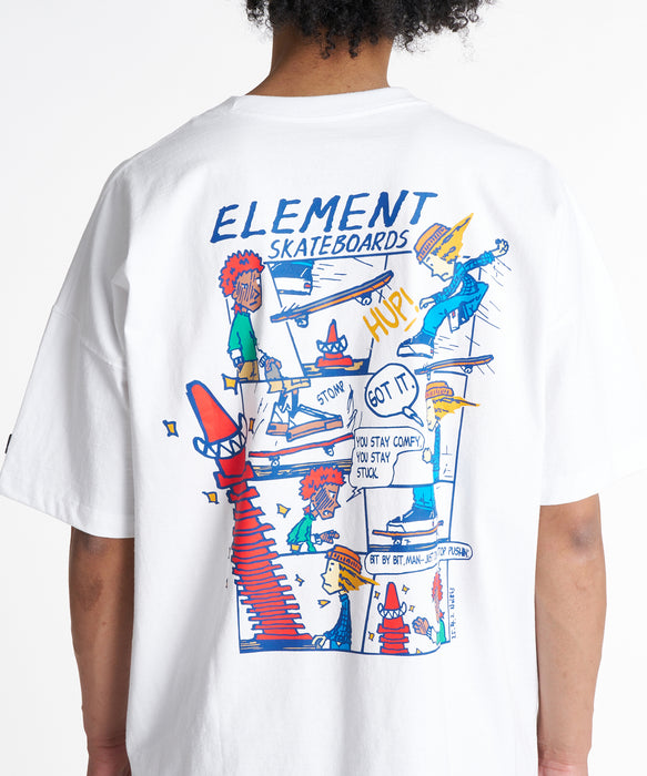 ELEMENT メンズ CAMOCHILL COMIC SS Tシャツ 【2026年夏モデル】 WHT / XL