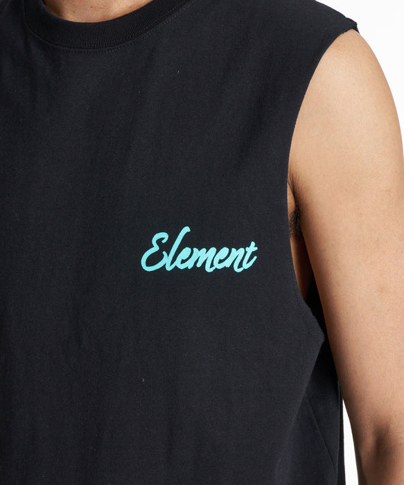 ELEMENT メンズ FLOWER 5 NO SLEEVE Tシャツ 【2026年夏モデル】 FBK / XL