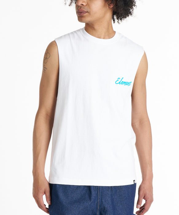 ELEMENT メンズ FLOWER 5 NO SLEEVE Tシャツ 【2026年夏モデル】 WHT / XL