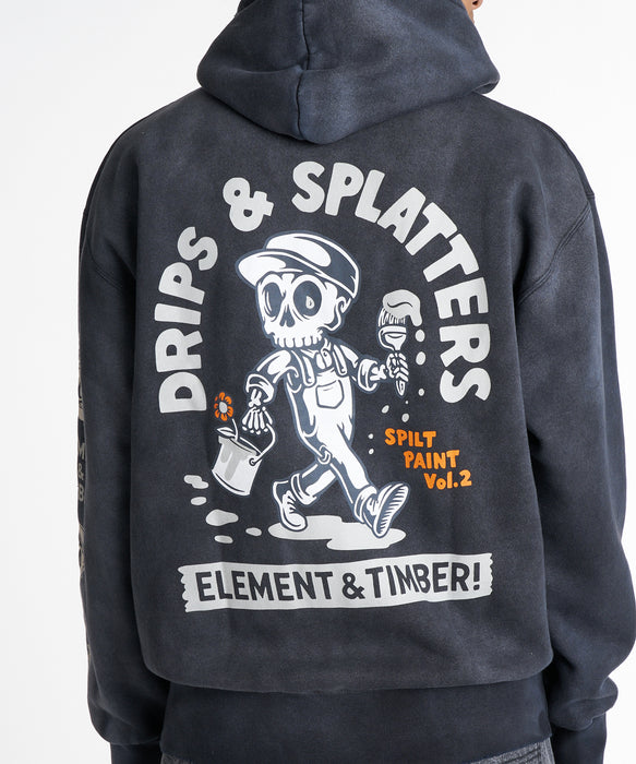 ELEMENT メンズ TIMBER DRIPS ZIP HOOD パーカー 【2026年秋冬モデル】 MBK / XL