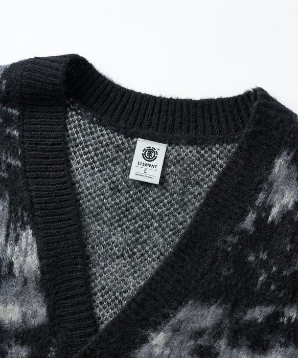 ELEMENT メンズ CARDIGAN KNIT セーター 【2026年秋冬モデル】 FBK / XL