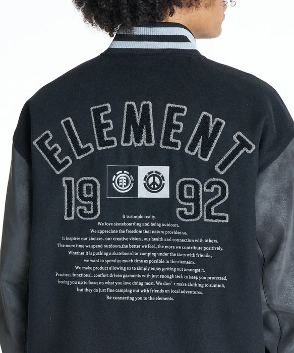 ELEMENT メンズ VARSITY STADIUM JACKET ジャケット 【2026年秋冬モデル】 FBK / XL