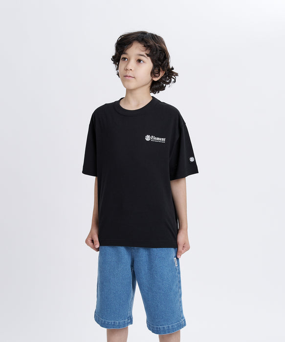 ELEMENT キッズ LINE LOGO SS Y Tシャツ 【2026年春夏モデル】 FBK / XL/155-165