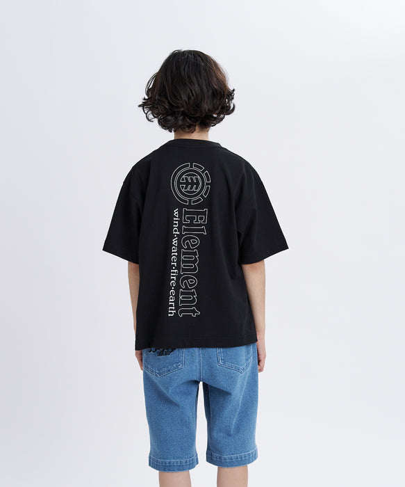ELEMENT キッズ LINE LOGO SS Y Tシャツ 【2026年春夏モデル】 FBK / XL/155-165