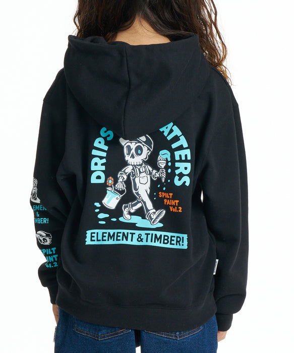 ELEMENT キッズ TIMBER DRIPS HOOD Y パーカー 【2026年秋冬モデル】 FBK / XL/155-165