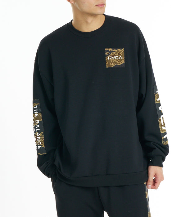 RVCA メンズ BALANCE BOX PATCH CR トレーナー 【2026年秋冬モデル】 BLK / XL