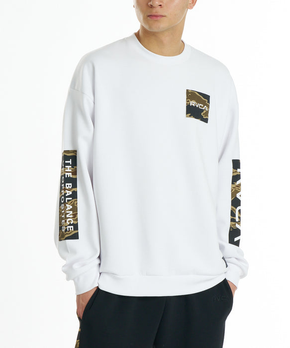 RVCA メンズ BALANCE BOX PATCH CR トレーナー 【2026年秋冬モデル】 WHT / XL