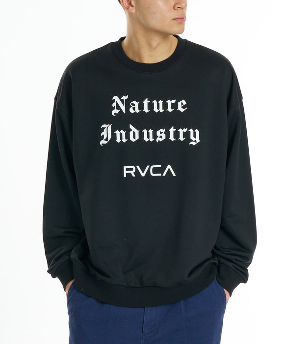 RVCA メンズ NATURE INDUSTRY CR トレーナー 【2026年秋冬モデル】 BLK / XL