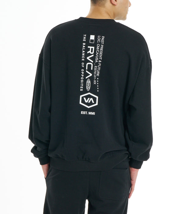 RVCA メンズ BIG RVCA CR トレーナー 【2026年秋冬モデル】 BLK / XL