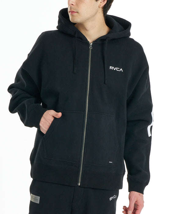 RVCA メンズ BACK SIDE ARCH ZIP HD パーカー 【2026年秋冬モデル】 BLK / XL