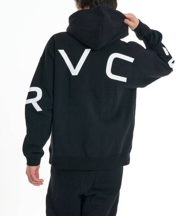 RVCA メンズ BACK SIDE ARCH ZIP HD パーカー 【2026年秋冬モデル】 BLK / XL