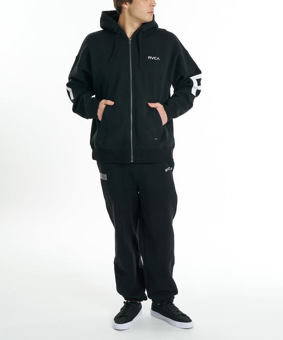 RVCA メンズ BACK SIDE ARCH ZIP HD パーカー 【2026年秋冬モデル】 BLK / XL