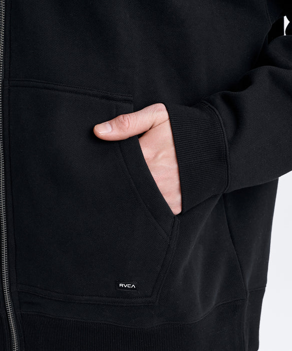 RVCA メンズ BACK SIDE ARCH ZIP HD パーカー 【2026年秋冬モデル】 BLK / XL