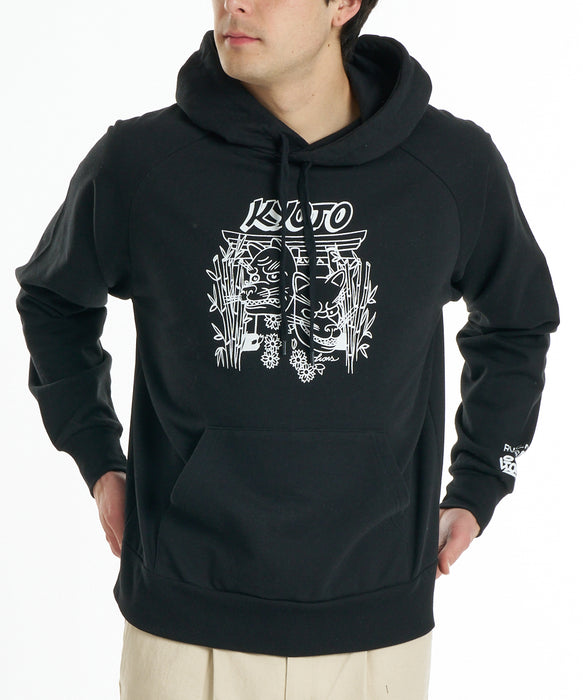 RVCA メンズ KYOTO FOX MASK HD パーカー 【2026年秋冬モデル】 BLK / XL