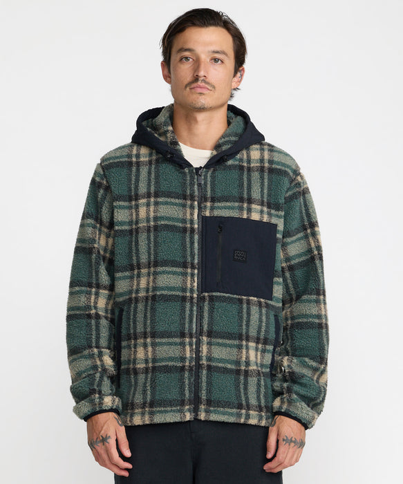 RVCA メンズ DEL MAR SHERPA ZIP パーカー 【2026年秋冬モデル】 ABG / XL