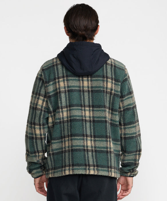 RVCA メンズ DEL MAR SHERPA ZIP パーカー 【2026年秋冬モデル】 ABG / XL