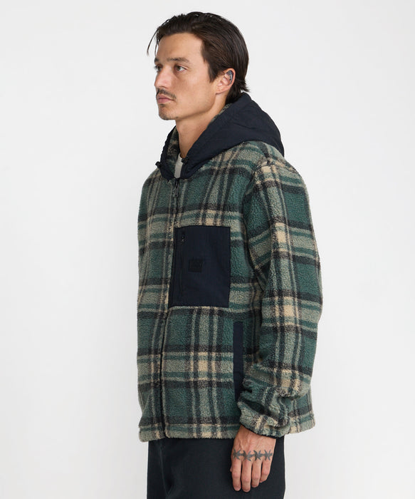 RVCA メンズ DEL MAR SHERPA ZIP パーカー 【2026年秋冬モデル】 ABG / XL