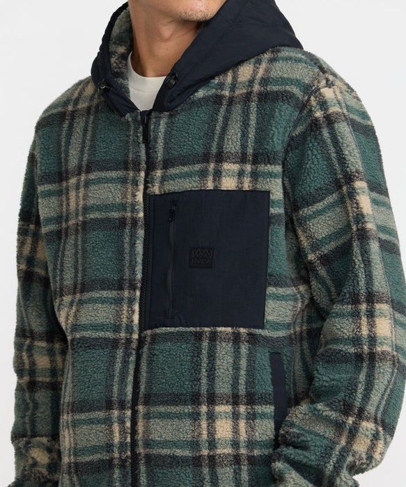 RVCA メンズ DEL MAR SHERPA ZIP パーカー 【2026年秋冬モデル】 ABG / XL