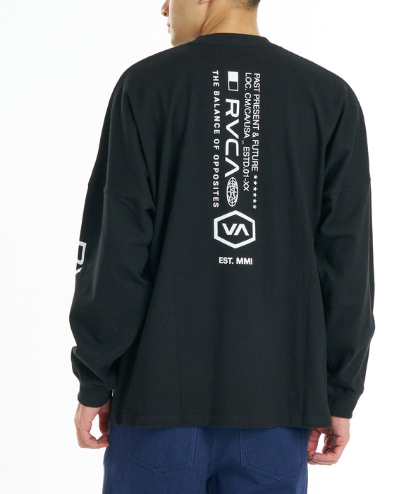 RVCA メンズ STRAIGHT HEX LT ロンT 【2026年秋冬モデル】 BLK / XL