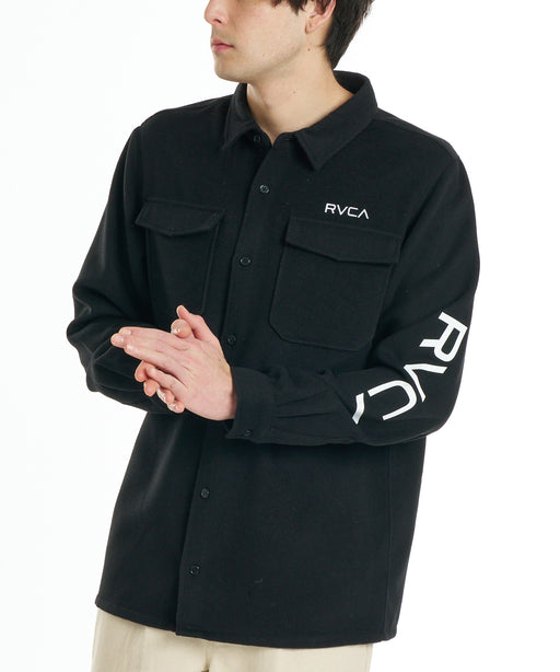 RVCA メンズ ALL LOGO SHIRT 長袖シャツ 【2026年秋冬モデル】 BBK / L