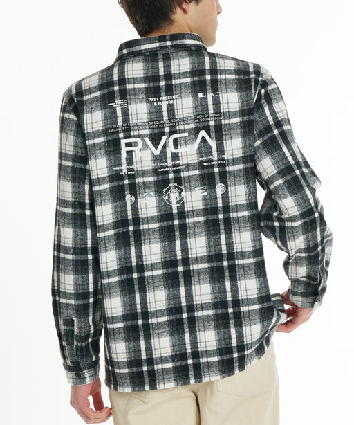 RVCA メンズ ALL LOGO SHIRT 長袖シャツ 【2026年秋冬モデル】 BBK / L