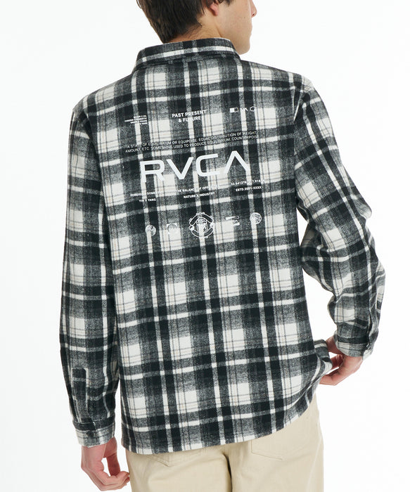 RVCA メンズ ALL LOGO SHIRT 長袖シャツ 【2026年秋冬モデル】 BBK / L