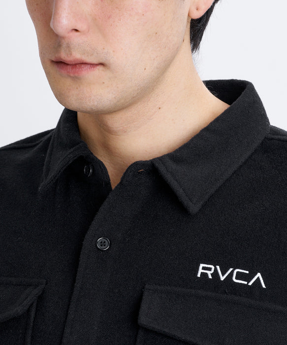 RVCA メンズ ALL LOGO SHIRT 長袖シャツ 【2026年秋冬モデル】 BBK / L