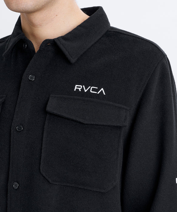 RVCA メンズ ALL LOGO SHIRT 長袖シャツ 【2026年秋冬モデル】 BBK / L