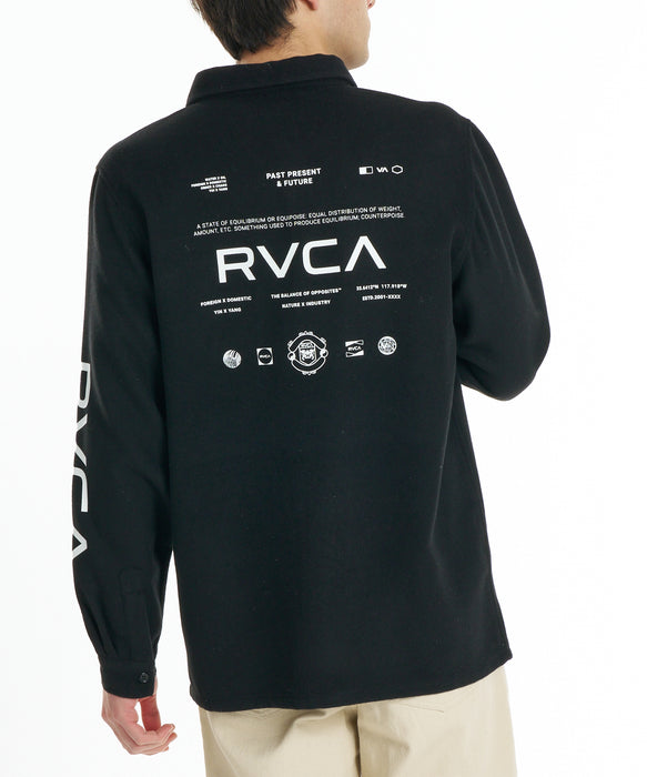 RVCA メンズ ALL LOGO SHIRT 長袖シャツ 【2026年秋冬モデル】 BLK / L