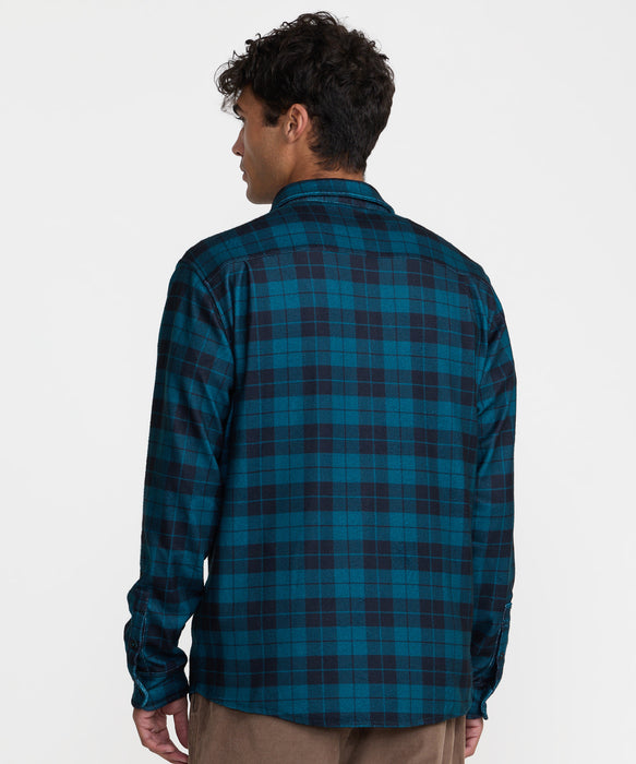 RVCA メンズ VACANCY FLANNEL LS 長袖シャツ 【2026年秋冬モデル】 RVB / XL