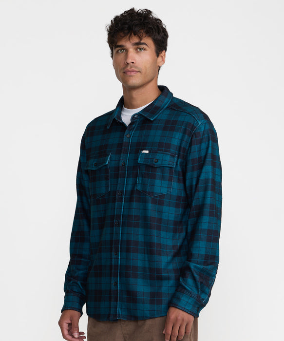 RVCA メンズ VACANCY FLANNEL LS 長袖シャツ 【2026年秋冬モデル】 RVB / XL