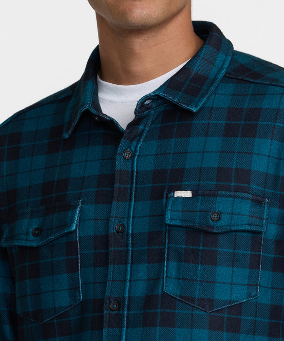 RVCA メンズ VACANCY FLANNEL LS 長袖シャツ 【2026年秋冬モデル】 RVB / XL