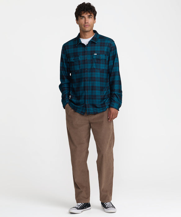 RVCA メンズ VACANCY FLANNEL LS 長袖シャツ 【2026年秋冬モデル】 RVB / XL